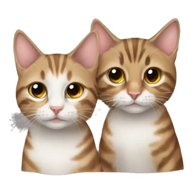 Tabby cat brother and sister sticker