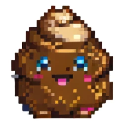 happy poop pixel art, smiling sticker