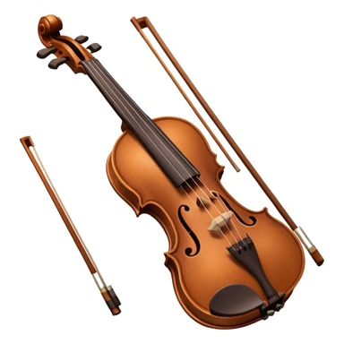 A violin with its bow. It has eyes and a smiling mouth. sticker