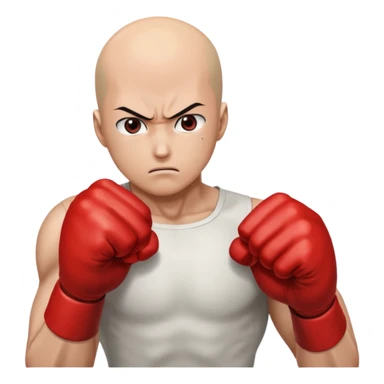 Angry Saitama with his red giant hand punching (just punch) sticker