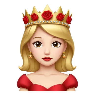 Red rose princess tiara sticker
