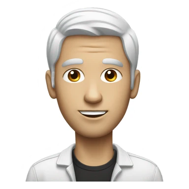 white man with black hair with laptop sticker