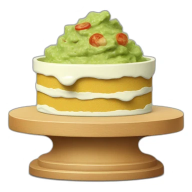 podium with guacamole on top, mayonnaise as loser sticker