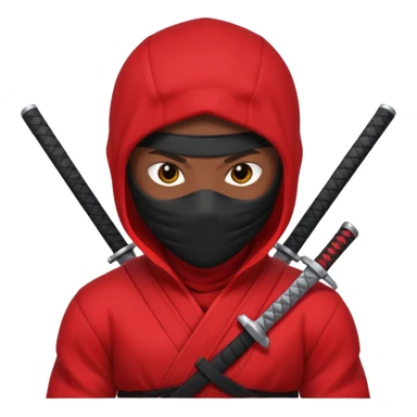 black skin ninja red clothes sticker