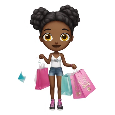 Girl with Victoria secret shopping bags sticker