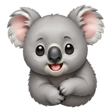 cinematic-cute-yawning-koala-portrait-emoji,-head-tilted-slightly-with-a-dramatic,-wide-open-yawn,-showcasing-a-soft,-downy-grey-fur-with-drooping-ears-and-round-eyes-barely-open-in-drowsy-contentment,-simplified-yet-irresistibly-adorable sticker