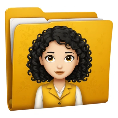 black transparent folder - with a canela skin girl with curly black hair logo  sticker