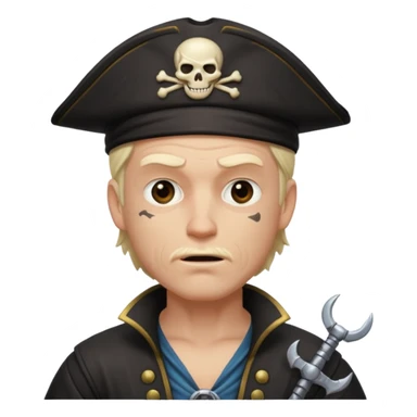 animated emoji for a player called prophet of doom I Dont Know shruging emote needs to be white male space pirate themed and dark aesthetic  sticker