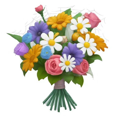 Bouquet of flowers with spider web  sticker