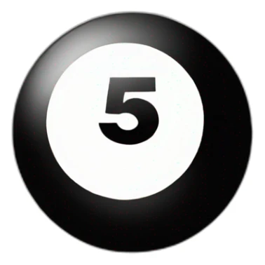 Magic 8 ball with number 5 sticker