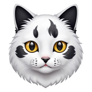cat white and black sticker