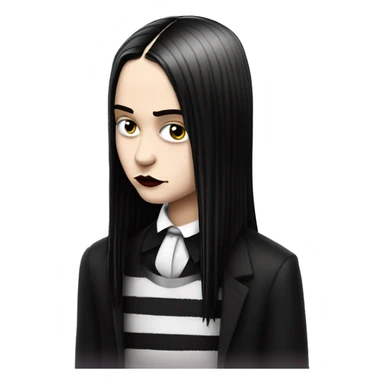 Realistic Wednesday addams kissing sweetly Kurt Cobain  sticker