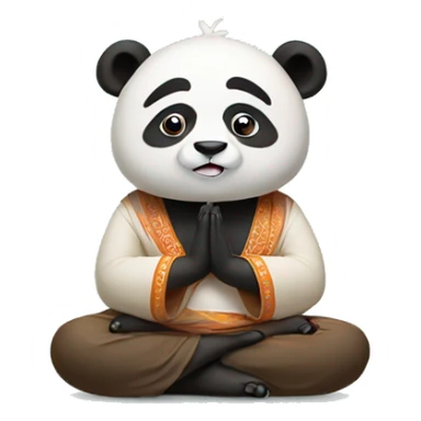 meditating indian panda sticker