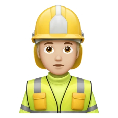 Guy with yellow reflective vest and white protection helmet sticker