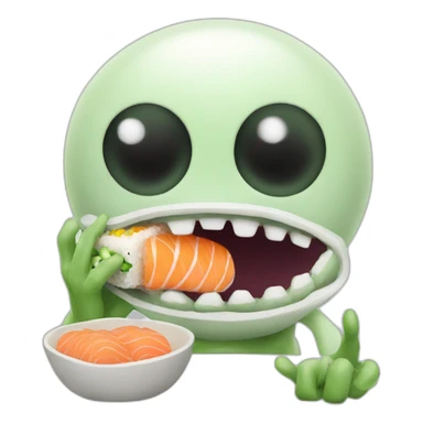 alien-eat-sushi sticker