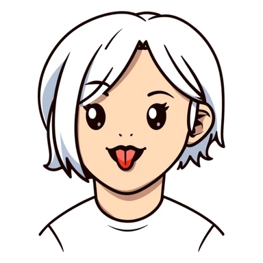 Tongue out girl sticker