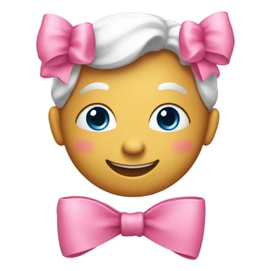 Smiling face with pink bow  sticker