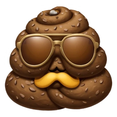 Poop with sun glasses  sticker