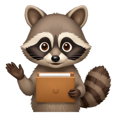 raccoon giving a PowerPoint presentation sticker