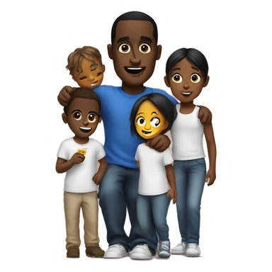 diddy with kids sticker