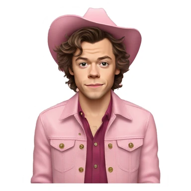 Harry styles wearing a pink cowboy hat sticker