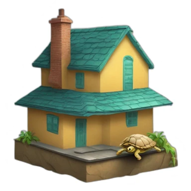 Une maison sur le dos d une tortue sticker