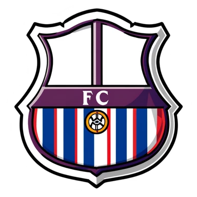 FC Barcelona logo, shield with blue and red stripes, football club emblem sticker