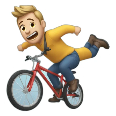 man falling off his bike sticker