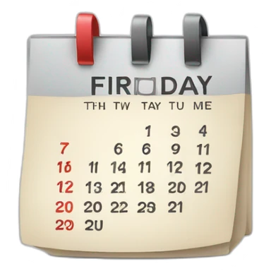 calendar with friday sticker