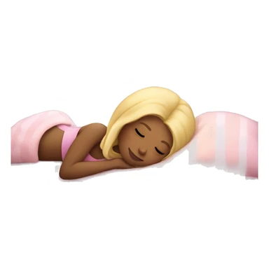 girl sleeping with blonde hair and pink bed  sticker