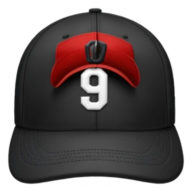 A black cap with the numbers 09  sticker