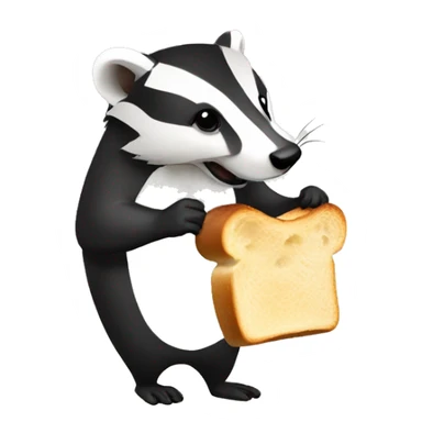 Badger eating toast sticker