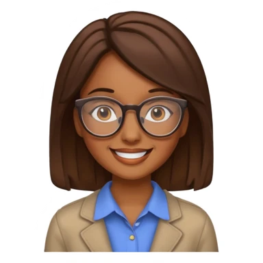 de una chica morena con lentes sticker