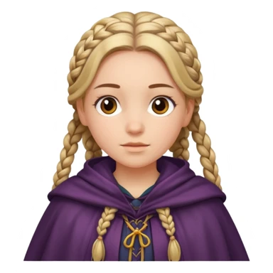 girlwith braided hair, cloak sticker