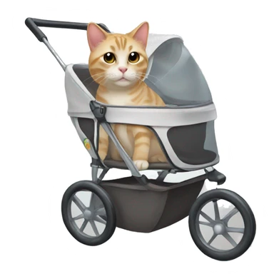 Cat in pet stroller  sticker