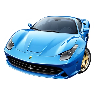 blue Ferrari in iPhone style emoji sticker