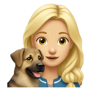 Blonde girl with Germans shepherd pup sticker