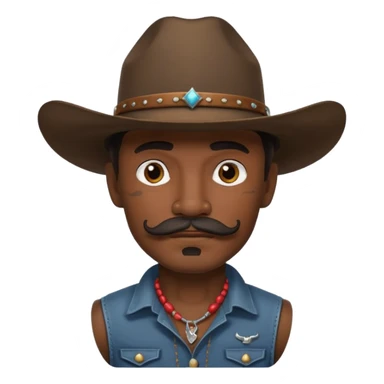 tattooed and mustached cowboys dark face sticker