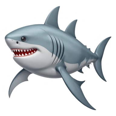 Tiburon con cuerpo músculos y agarro un tridente sticker