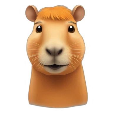 Capybara face orange on head sticker