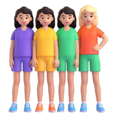 3 girls standing in a group sticker