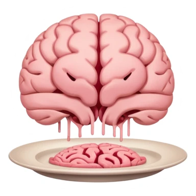 Brain on a plate next to head  sticker