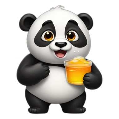 gros panda avec miel sticker