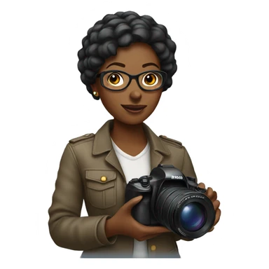 black woman news photographer sticker