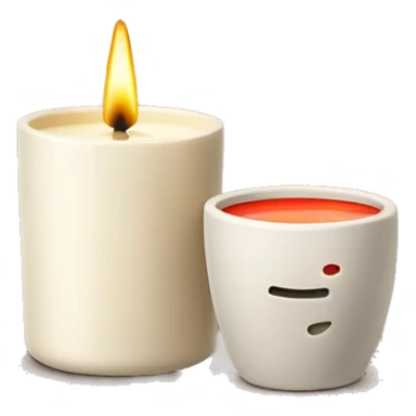 Fragrance candle with woody color and ceramic cup. besides, with design texture sticker