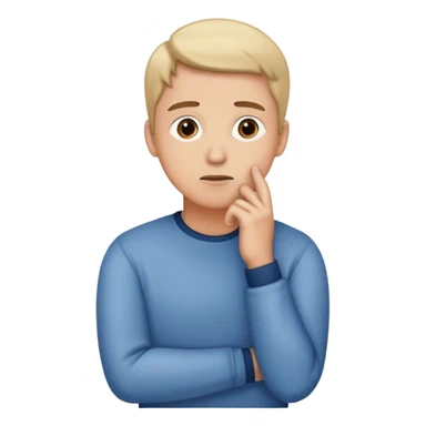 person standing hand on chin thinking sticker