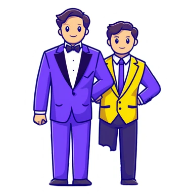 Man in a yellow tux hiding in a bush sticker