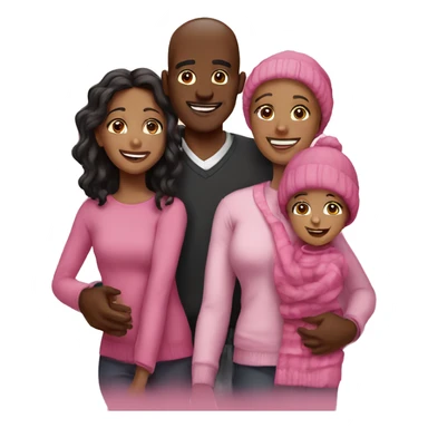 Black Christmas Family smiling pink sticker