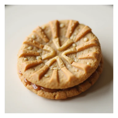 realistic peanut butter cookie, photorealistic style sticker