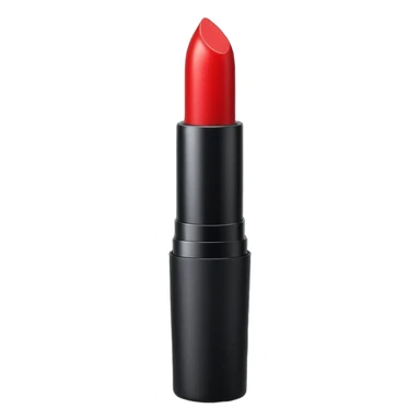 A sleek matte-red lipstick in a black metal tube. sticker